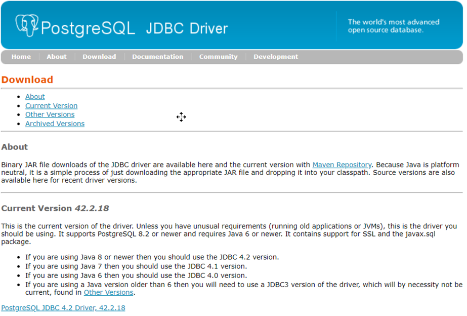 PostgreSQL JDBC Driver download for Pega Platform